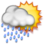 Possibilidade de chuva ao longo do dia.